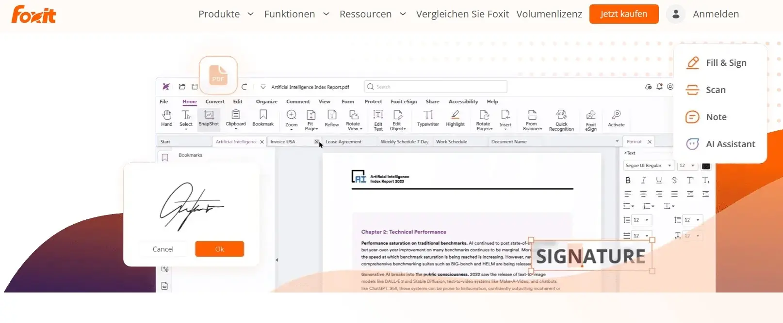 Bild: Website des Foxit PDF Editors