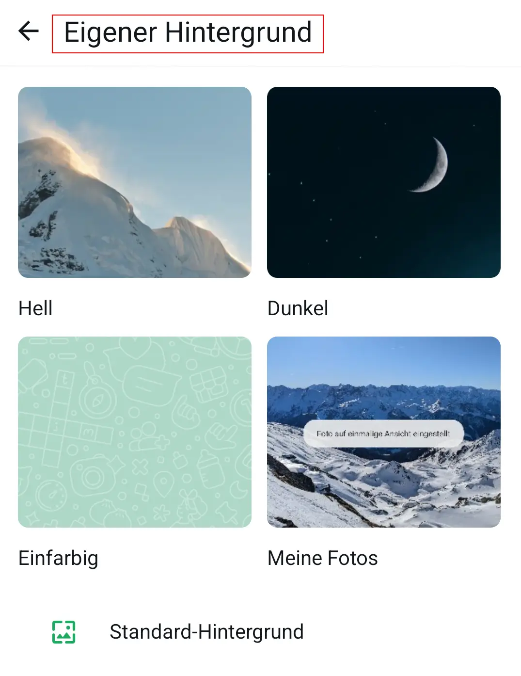 Bild: Android-Screenshot der Hintergrundbild-Einstellungen