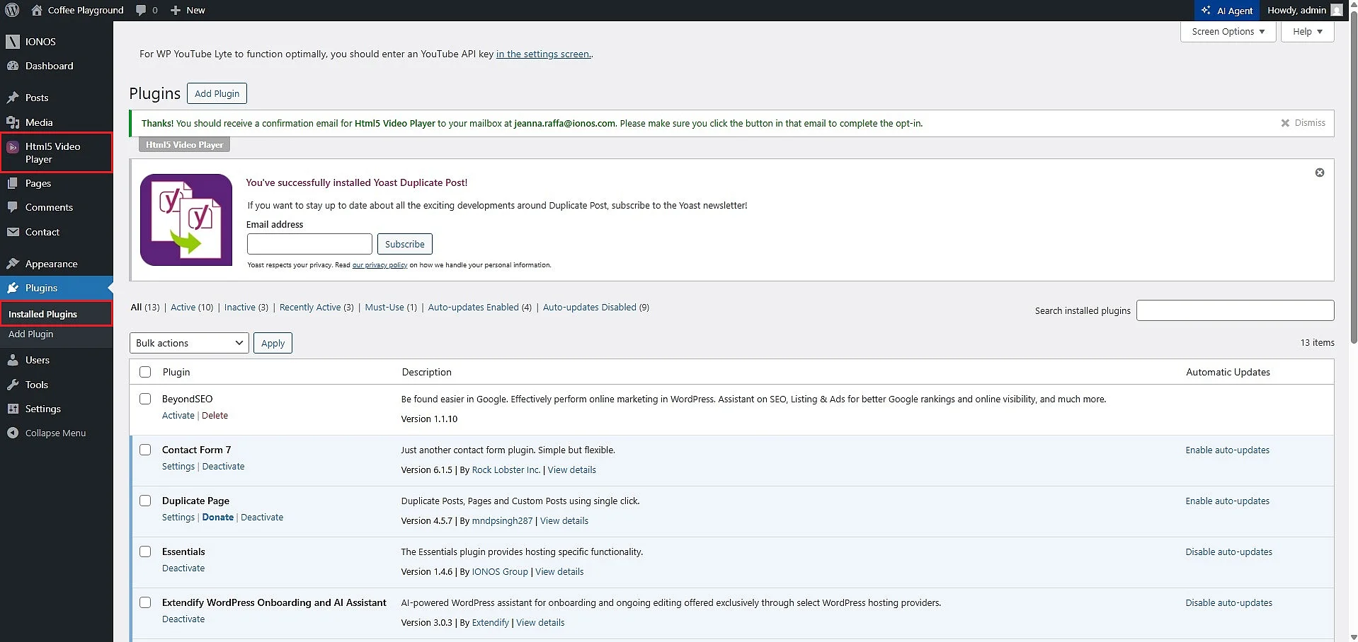 Bild: Installierte Plugins im WordPress-Backend