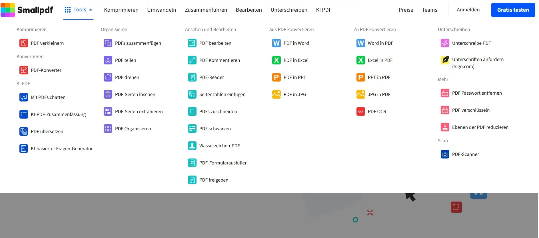 Bild: Offizielle Website von Smallpdf