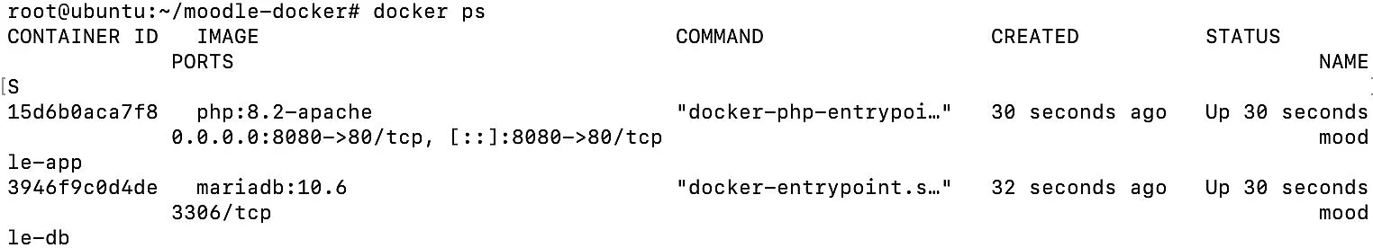 Statusanzeige der Docker-Container Bild: Statusanzeige der Docker-Container
