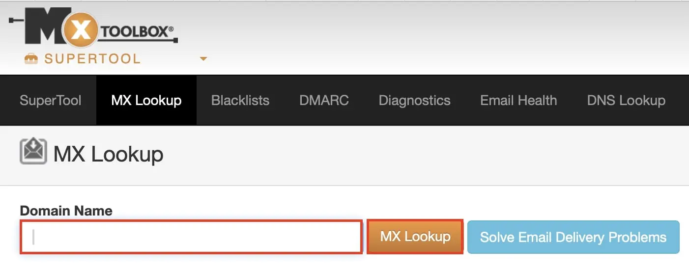 Screenshot des MX-Lookup-Tools von MXToolbox Bild: Screenshot des MX-Lookup-Tools von MXToolbox