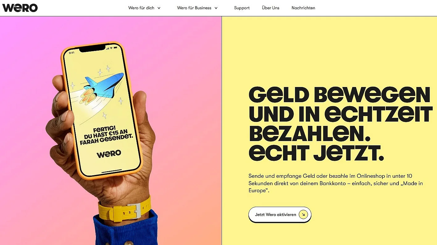 Bild: Startseite von Wero
