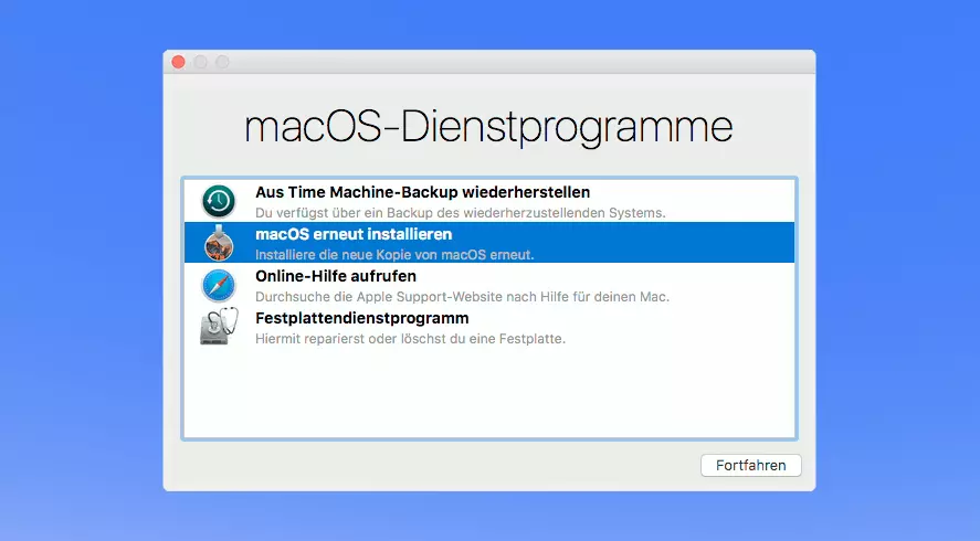 Bild: Mac Recovery Mode: Die macOS-Dienstprogramme