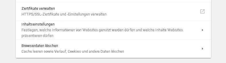Bild: Inhaltseinstellungen für Cookies in Chrome