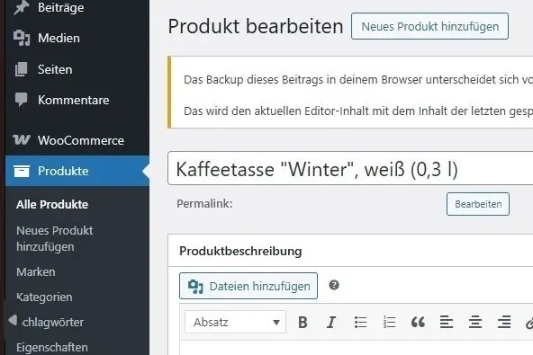 WooCommerce-Plugin: Produktseite Bild: WooCommerce-Plugin: Produktseite