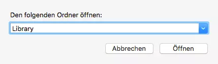 Bild: Aufrufen der Library im Mac