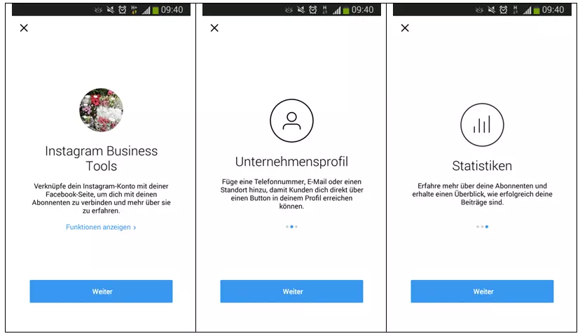 Bild: Startseite der Instagram Business Tools