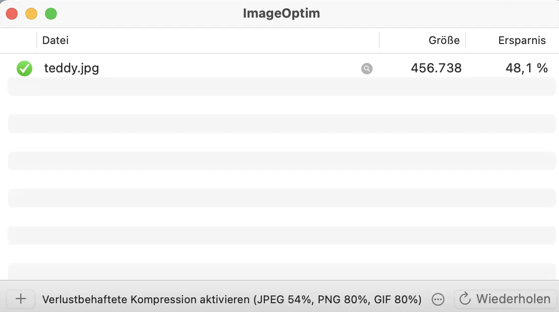 Screenshot von ImageOptim Bild: Screenshot von ImageOptim