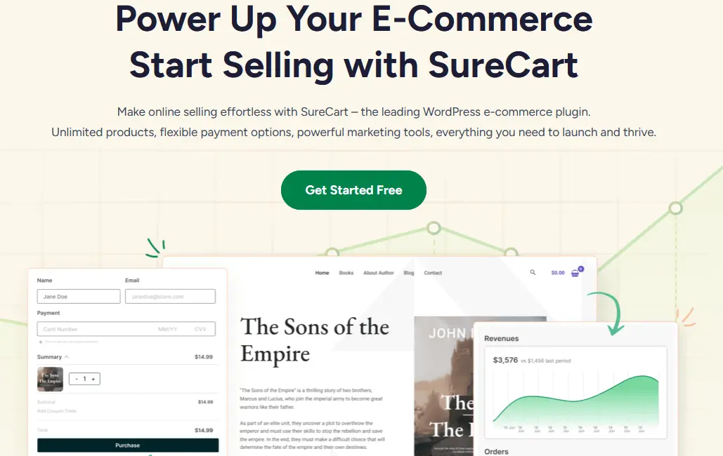 Screenshot von der SureCart-Website Bild: Screenshot von der SureCart-Website
