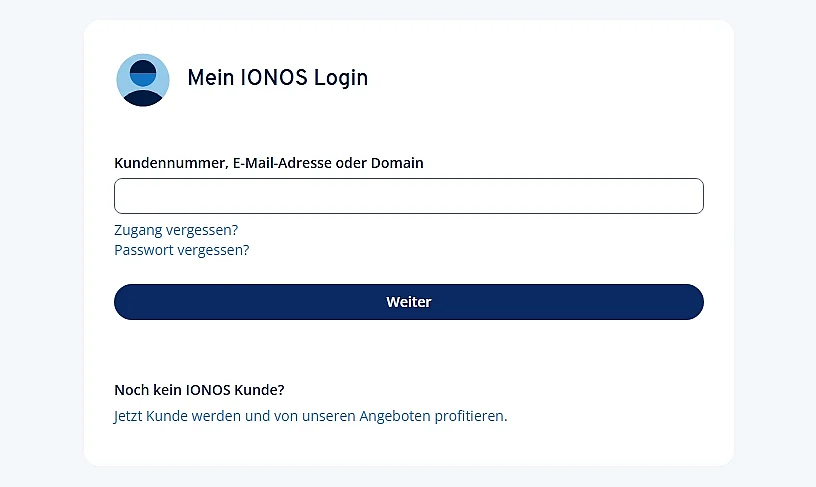 Bild: Login bei IONOS GPT