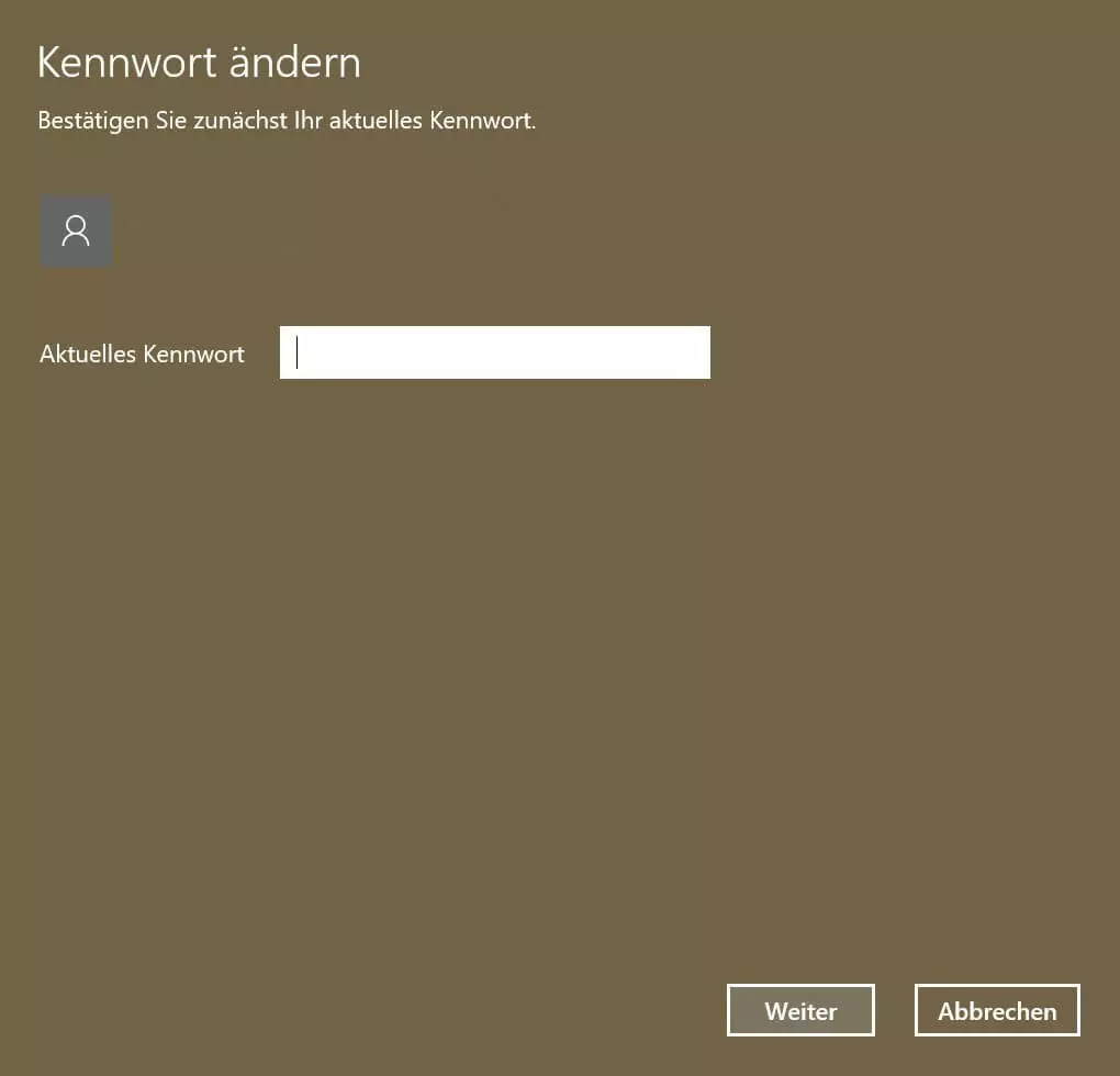Bild: Windows 10: Kennwort ändern