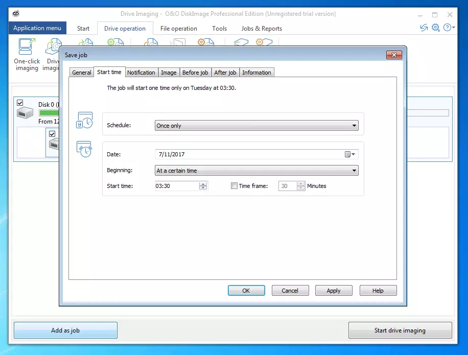 Bild: O&O DiskImage Professional 11.0: Backup-Zeitpläne