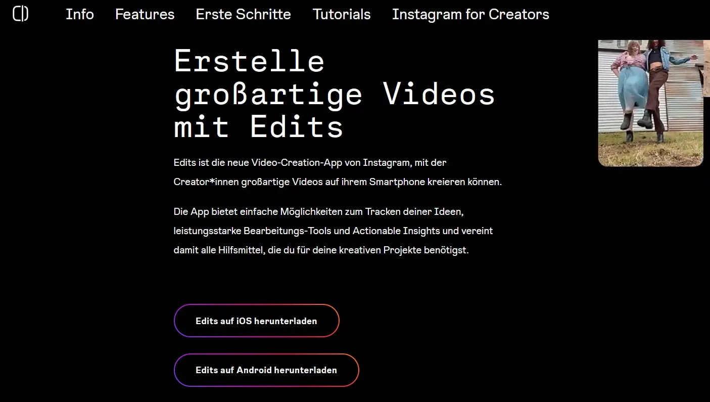 Bild: &Uuml;bersichtsseite zu Edits