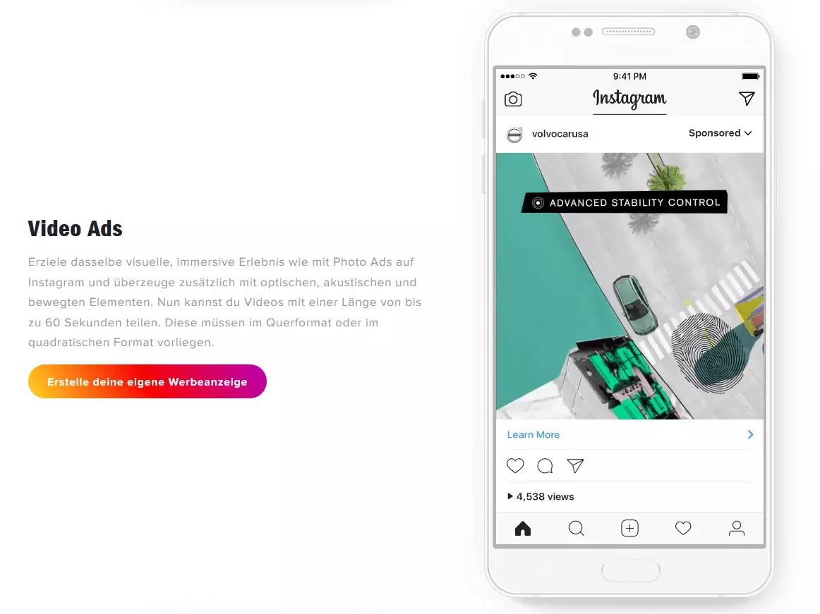 Beispiel einer Video Ad auf Instagram