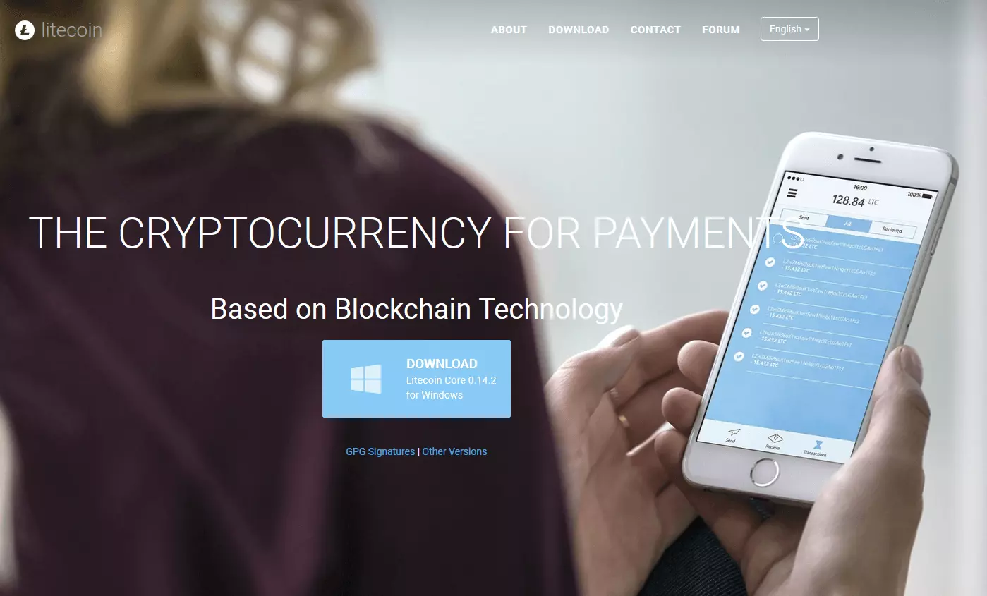 Bild: Screenshot der Website von Litecoin