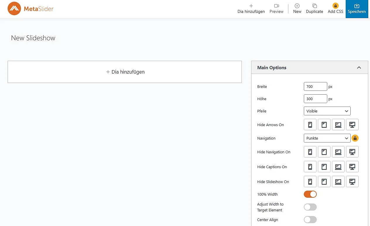 MetaSlider im WordPress-Backend Bild: MetaSlider im WordPress-Backend