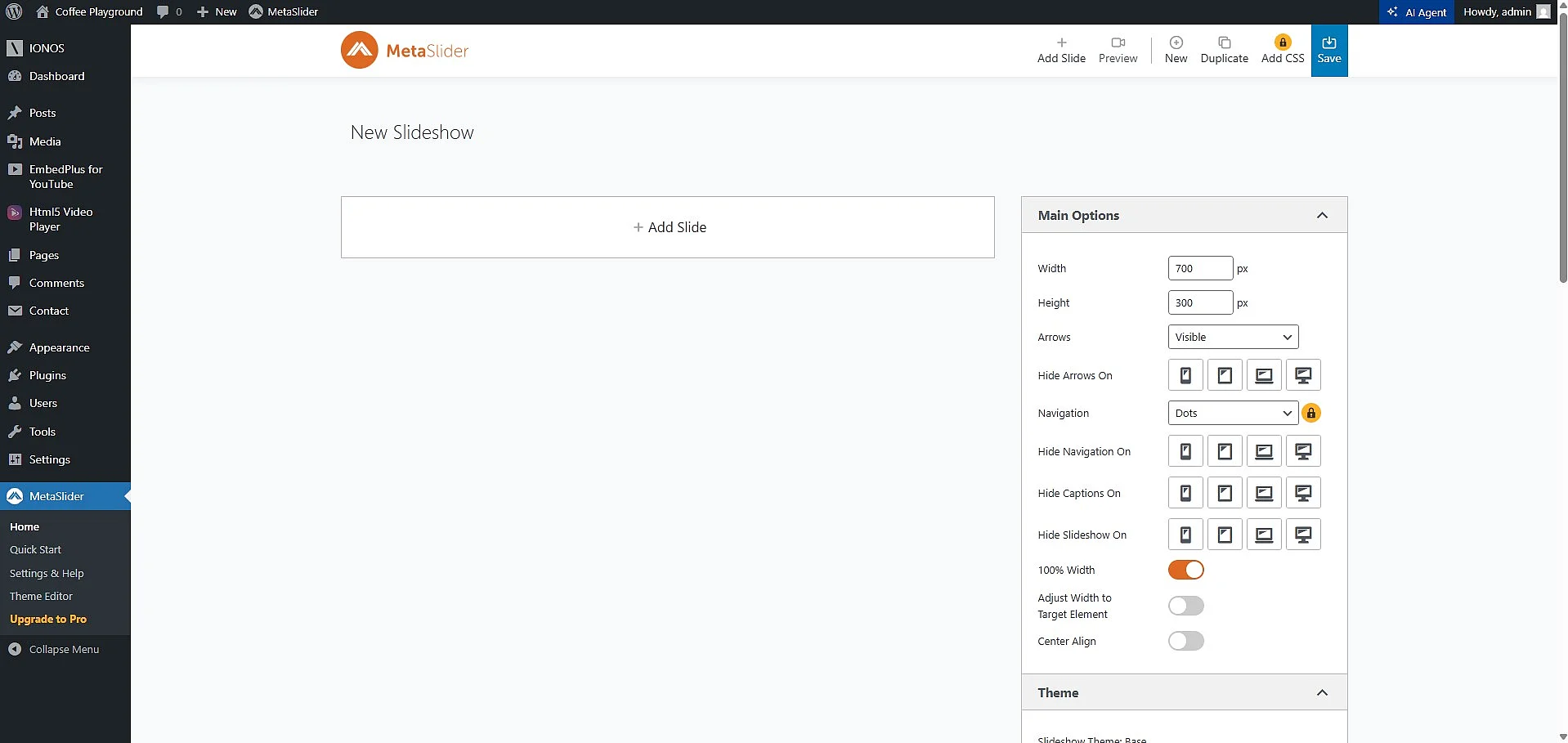 Bild: MetaSlider im WordPress-Backend