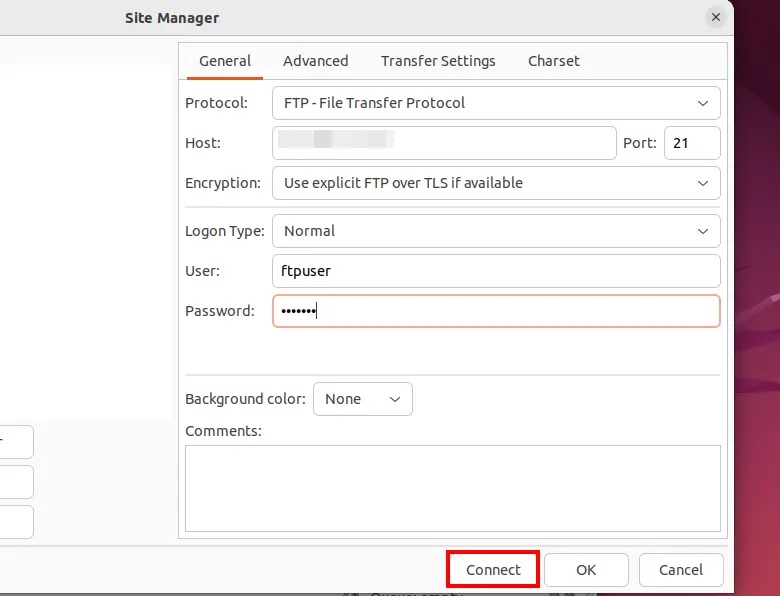 FileZilla Site Manager Bild: FileZilla Site Manager