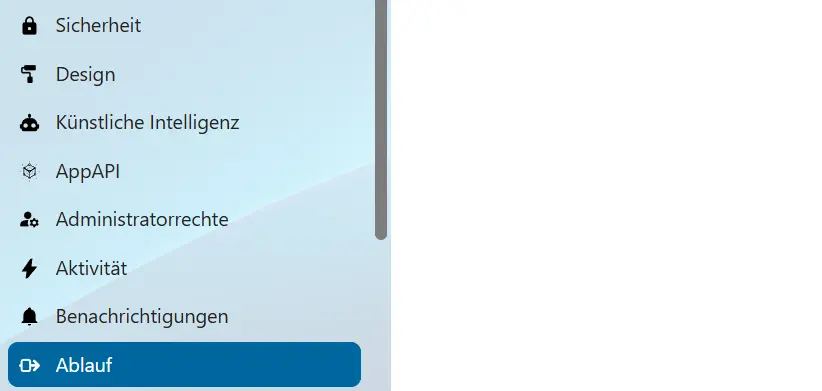 „Ablauf“-Schaltfläche in Nextcloud Bild: „Ablauf“-Schaltfläche in Nextcloud