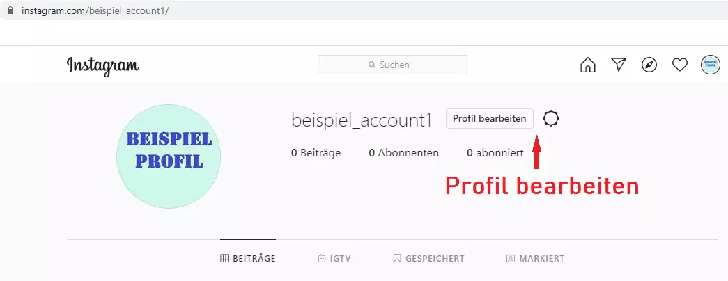 Instagram-Profil auf dem Desktop bearbeiten