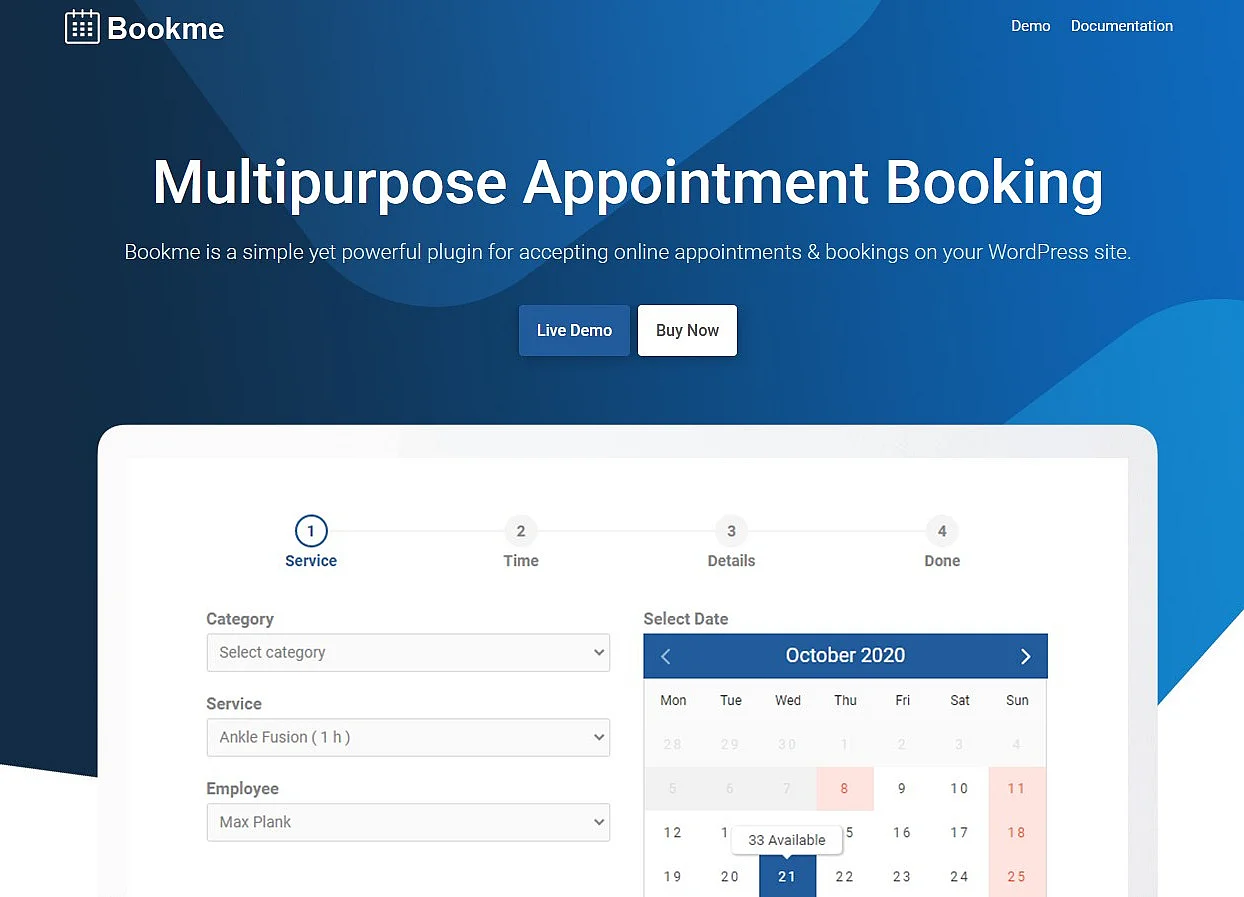 Screenshot von Bookme Bild: Screenshot von Bookme