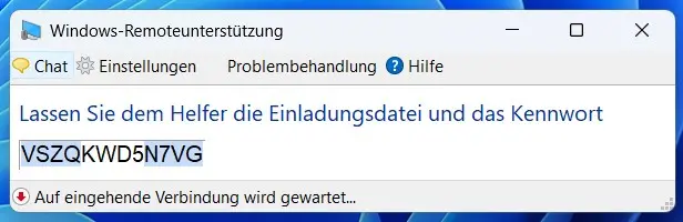Bild: Generierung eines Einmal-Kennworts von Windows