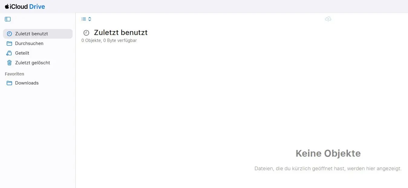 Oberfläche von iCloud Drive Bild: Oberfläche von iCloud Drive