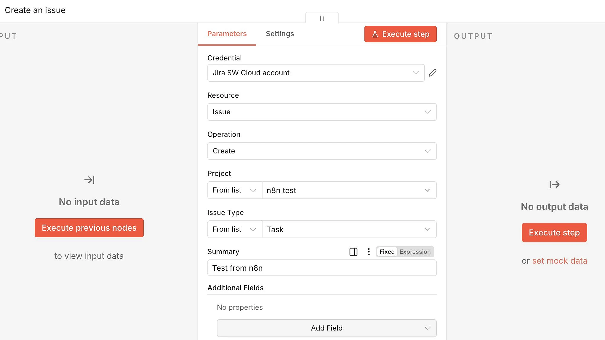 Bild: n8n: Create Issue bei Jira