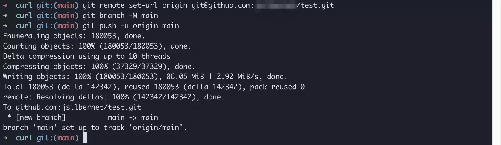 Ändern der Push-URL und Git-Push vom lokalen Repository