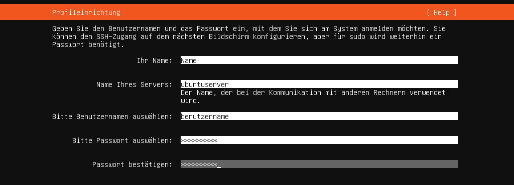 Bild: Ubuntu-Server einrichten: Profileinrichtung