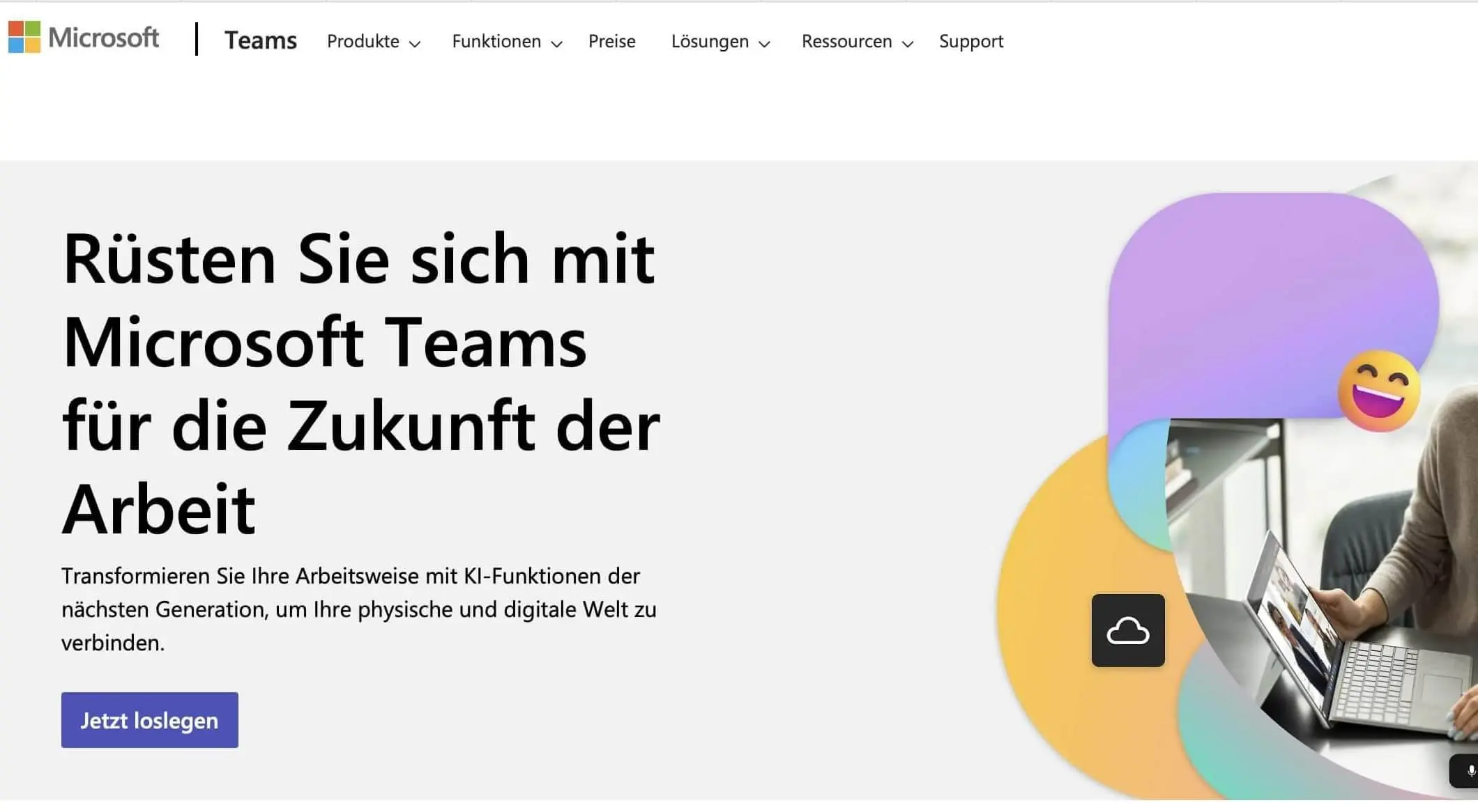 Bild: Screenshot der Microsoft Teams-Website
