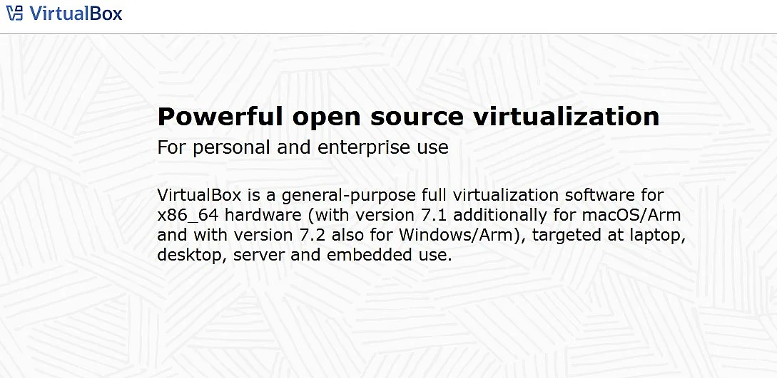 Website-Screenshot VirtualBox Bild: Website-Screenshot VirtualBox