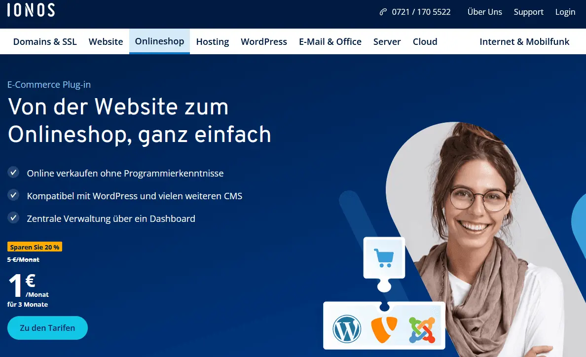 Screenshot E-Commerce Plug-in von IONOS Bild: Screenshot E-Commerce Plug-in von IONOS