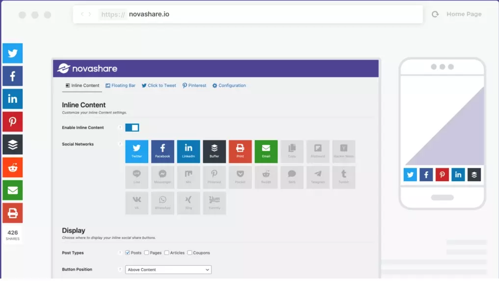 Bild: Startseite von Novashare