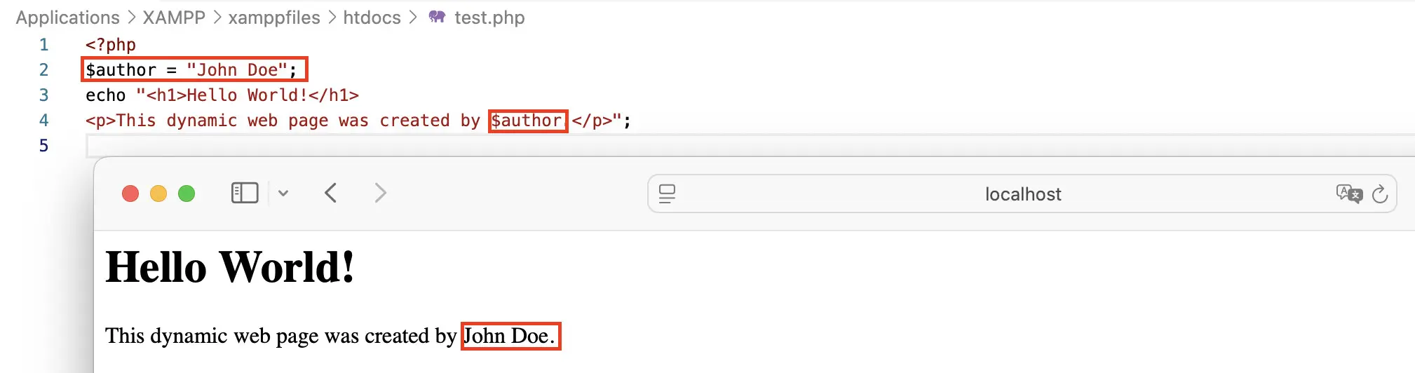 Bild: Dynamische Texterstellung mit Variablen