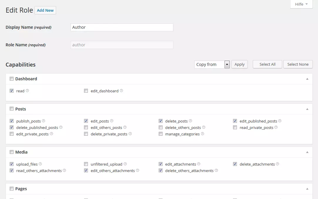 Bild: User Role Editor