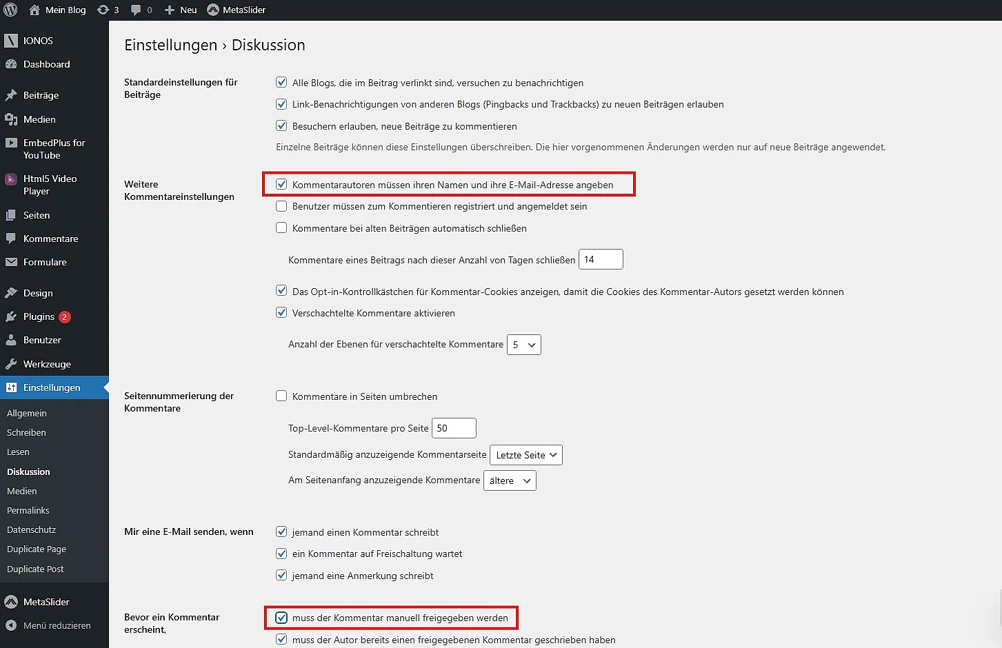 WordPress-Blog: Kommentarfunktion einrichten Bild: WordPress-Blog: Kommentarfunktion einrichten