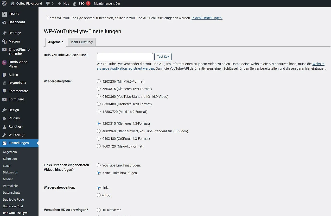 WP YouTube Lyte im WordPress-Editor Bild: WP YouTube Lyte im WordPress-Editor