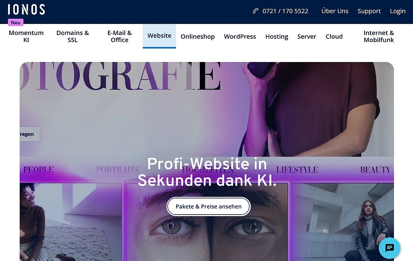 Informationsseite zum IONOS Homepage-Baukasten Bild: Informationsseite zum IONOS Homepage-Baukasten