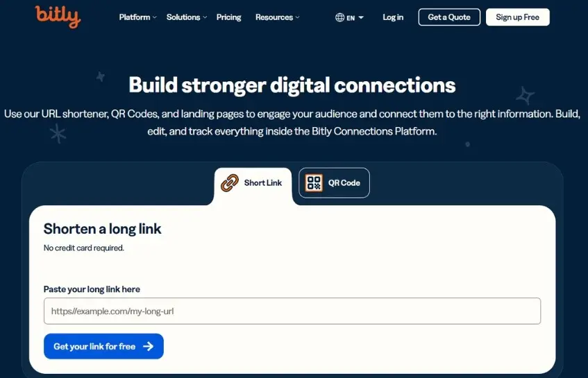 Bild: Screenshot des URL Shortener Bitly