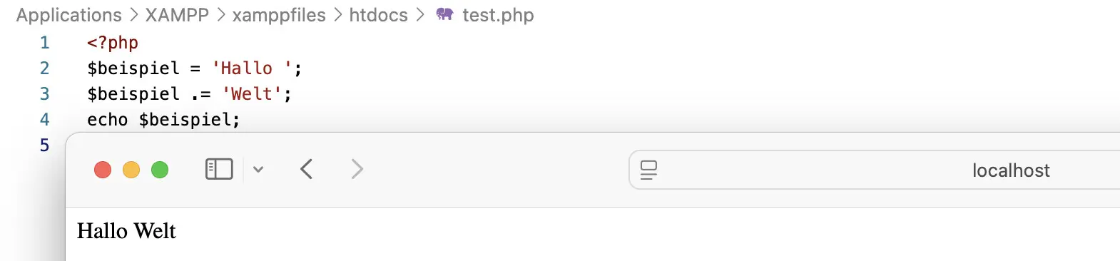 Bild: Verl&auml;ngerung des Werts einer Variable