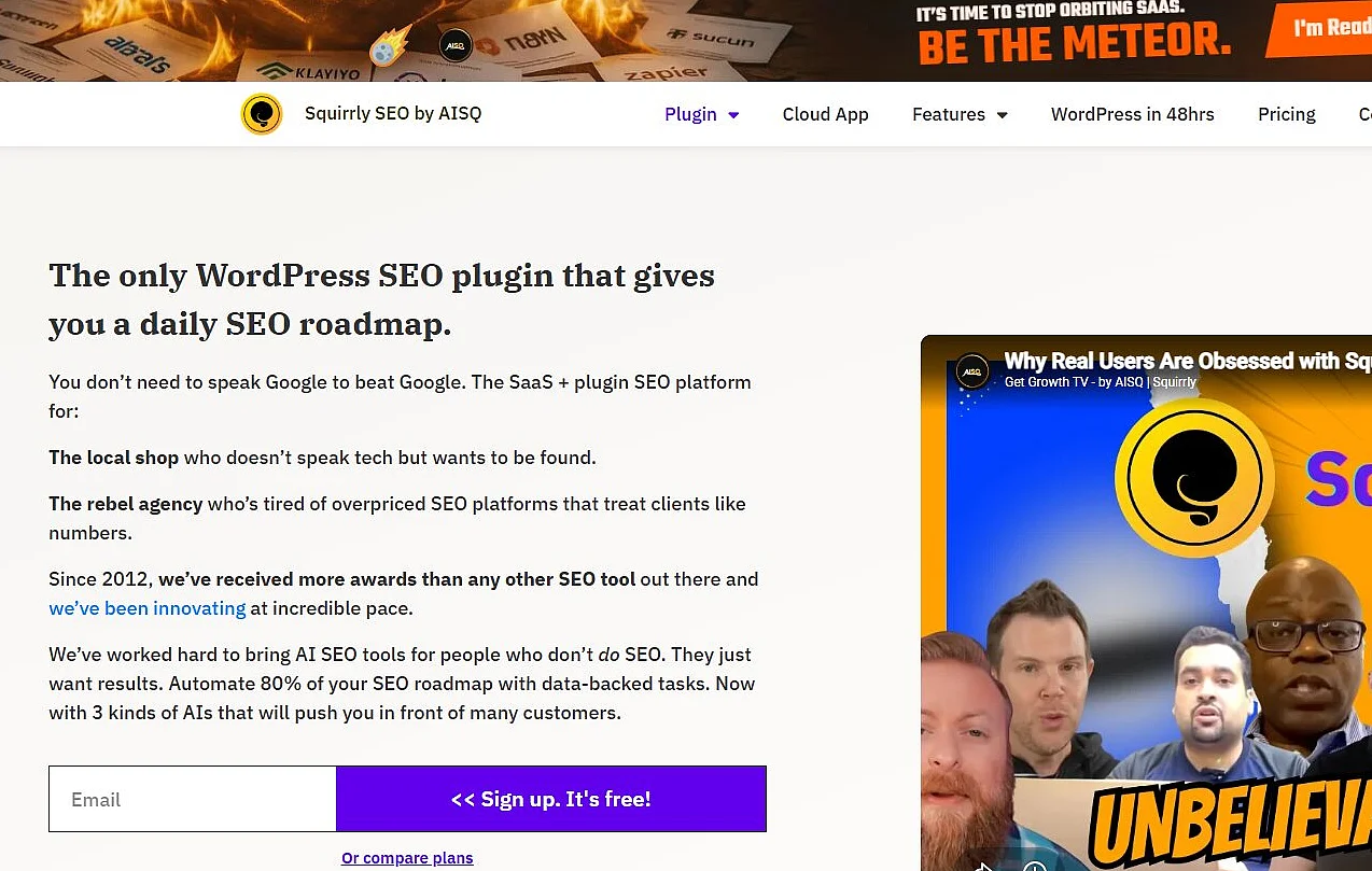 Bild: Website des WordPress-Premium-Plugins Squirrly SEO