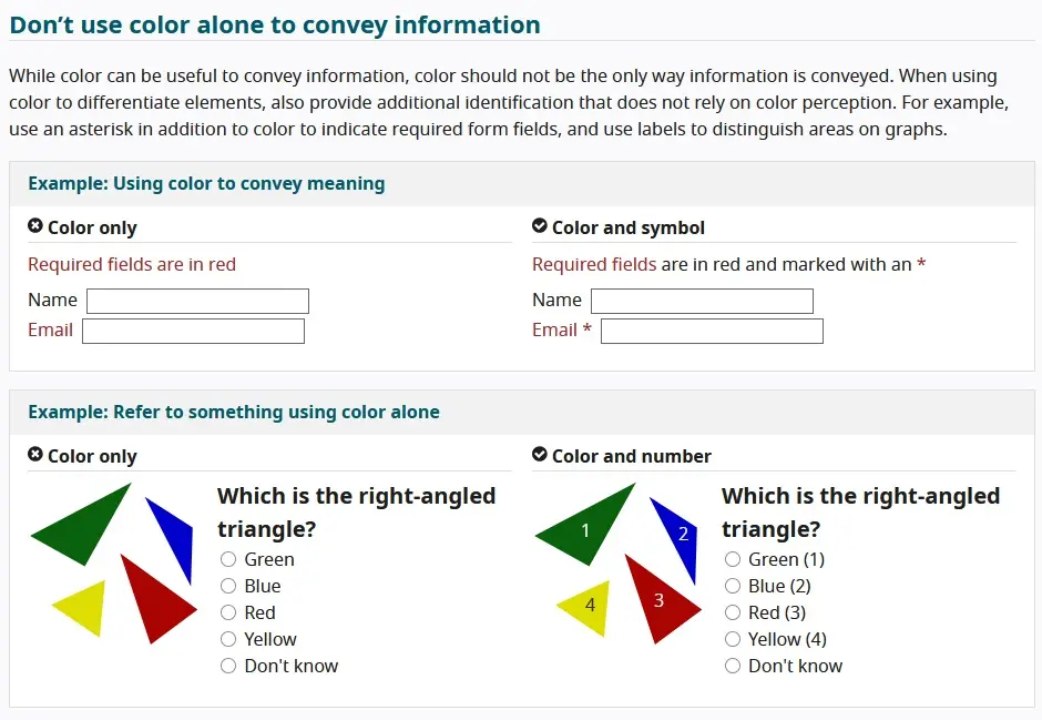 Bild: Design-Beispiel: Farben und Informationen