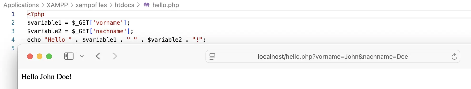 Bild: Daten&uuml;bergabe mittels $_GET