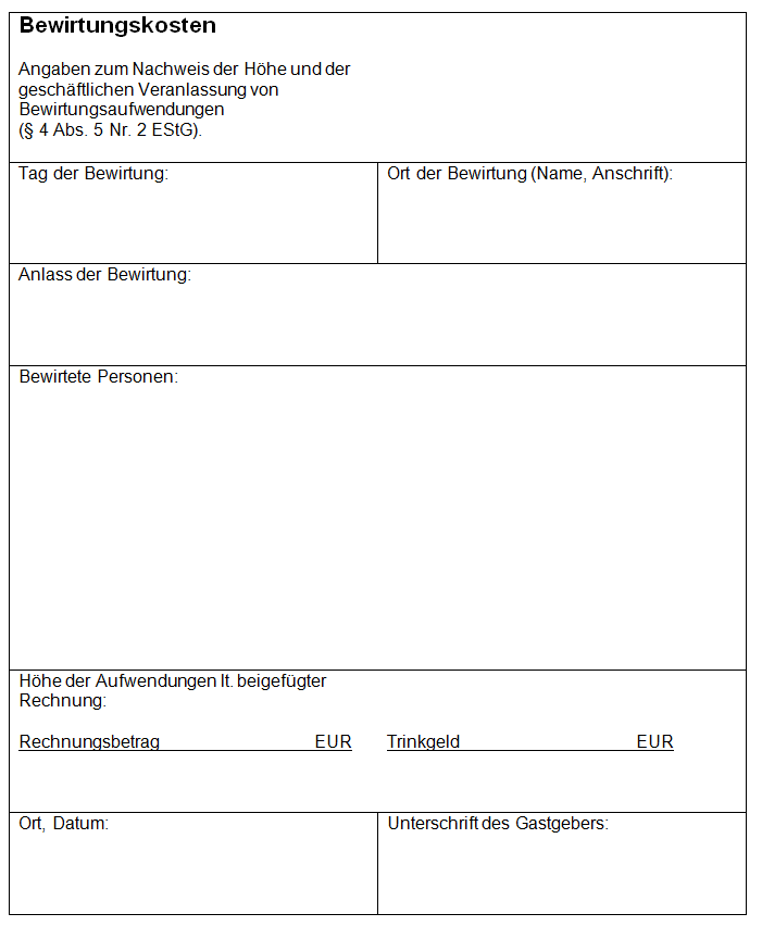 Bewirtungsbeleg Ausfullen Vorlagen Beispiele Und Checklisten Ionos