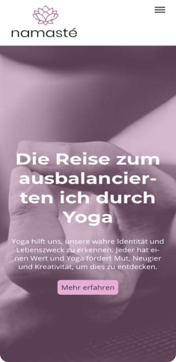 mobile Vorlage Yoga Studio